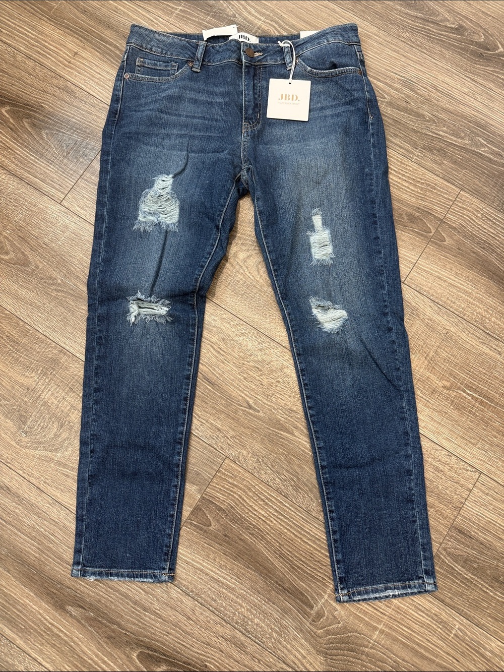 Mid-Rise Dark Blue Distressed Women’s Jeans size 29
